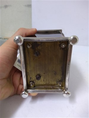 Lot 115 - A silver and tortoiseshell eight-day timepiece