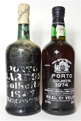 Lot 92 - Porto Barros, Colheita, 1947, one bottle and Porto Real Ca. Velha Colheita 1974, one bottle