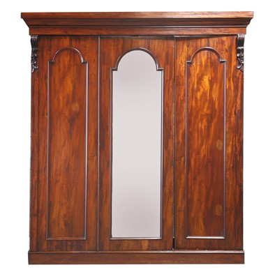 Lot 375 - A Victorian mahogany triple wardrobe