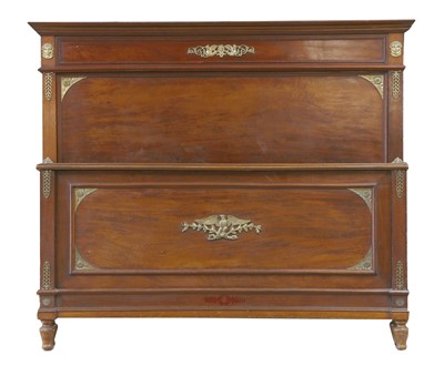 Lot 344 - A late 19th century French walnut double bed