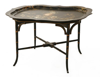 Lot 259 - A Victorian papier mâché tray