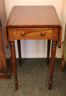 Lot 381 - A Victorian mahogany drop flap work table
