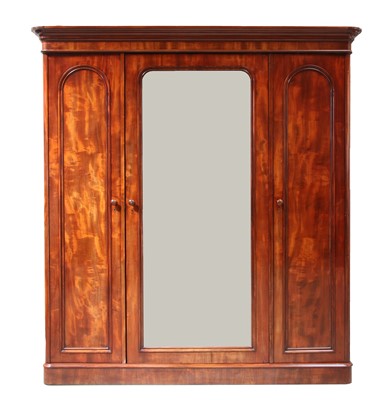 Lot 229 - A Victorian mahogany triple wardrobe