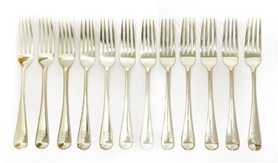 Lot 134 - A set of twelve Victorian silver old English pattern table forks