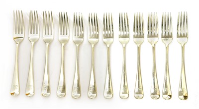 Lot 135 - A set of twelve Victorian silver Old English pattern table forks