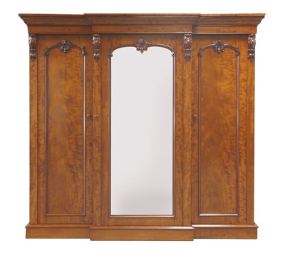 Lot 246 - A Victorian mahogany breakfront wardrobe