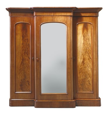 Lot 327 - A Victorian mahogany breakfront wardrobe