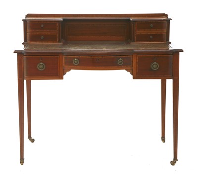 Lot 336 - An Edwardian crossbanded and strung mahogany bonheur-du-jour