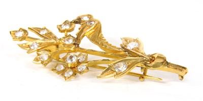 Lot 8 - A Continental gold spray brooch