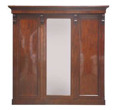Lot 291 - A Victorian mahogany triple wardrobe