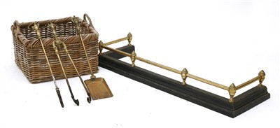 Lot 50 - A Victorian steel and brass fender
