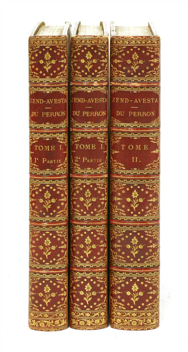 Lot 94 - Zend-Avesta. Ouvrage de Zoroastre, contenant les Idées théologiques