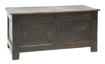 Lot 383 - A 17th century oak coffer
