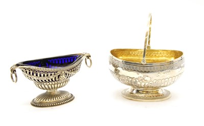 Lot 100 - A Victorian silver swing-handled bon bon sugar basket