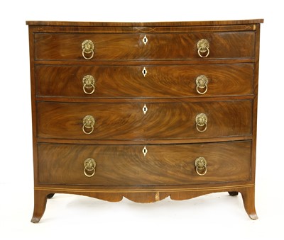 Lot 477 - A Regency mahogany bow front chest of drawers