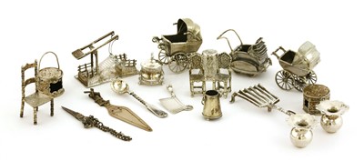 Lot 41 - A collection of silver miniatures