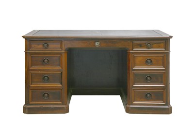 Lot 380 - A Victorian rosewood kneehole desk