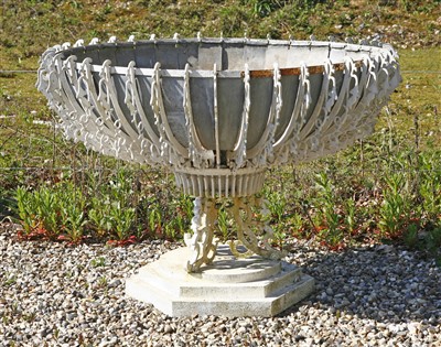 Lot 684 - A pair of rare Victorian painted cast and wrought iron planters