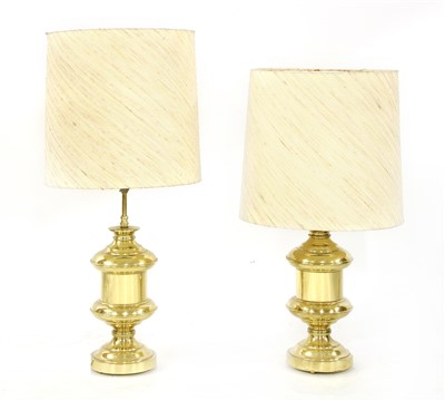 Lot 770 - A pair of brass table lamps