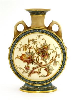 Lot 284 - A rare Royal Worcester blush ivory moon flask