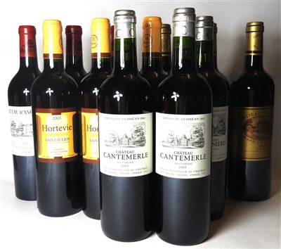 Lot 253 - Assorted Claret, 2005: Château Batailley, Château Cantemerle, Château Hortevie, Chateau d'Angludet