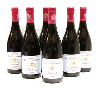Lot 224 - Domaine Heitz-Lochardet, Pommard 1er Cru - Clos des Poutures, 2016, six bottles (boxed)