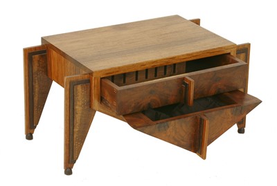 Lot 352 - An American walnut and wenge wood cutlery chest