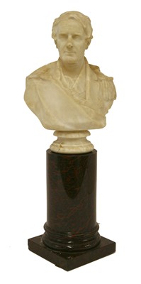 Lot 249 - An alabaster bust of Admiral Sir Edmund Lyons