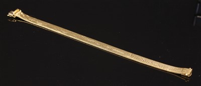 Lot 379 - An 18ct gold brick link bracelet, c.1960