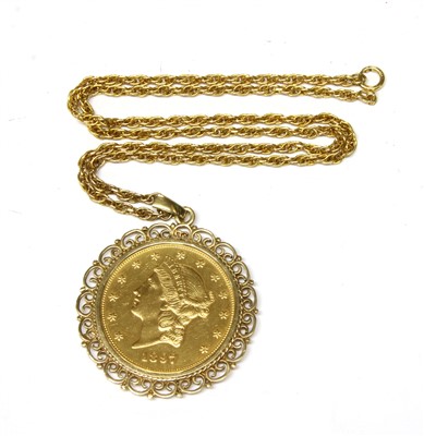Lot 32 - A gold 20 dollar dated 1897
