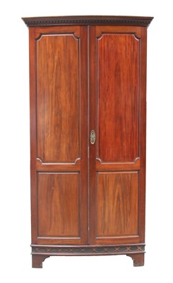 Lot 400 - A 1920s mahogany bow front wardrobe