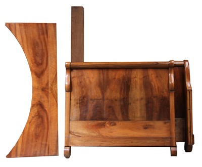 Lot 339 - A 19th century French walnut sleigh bed