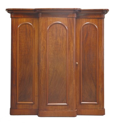 Lot 315 - A Victorian mahogany breakfront wardrobe