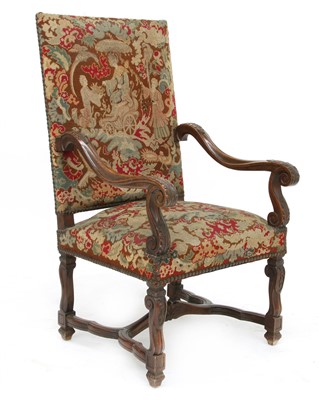 Lot 213 - A French beechwood armchair
