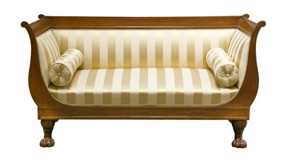 Lot 244 - A French strung walnut settee