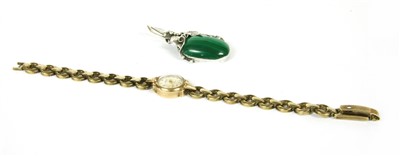 Lot 8 - A 9ct gold ladies Accurist strap watch