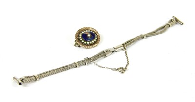 Lot 27B - A white gold two row mesh cord style cocktail watch bracelet