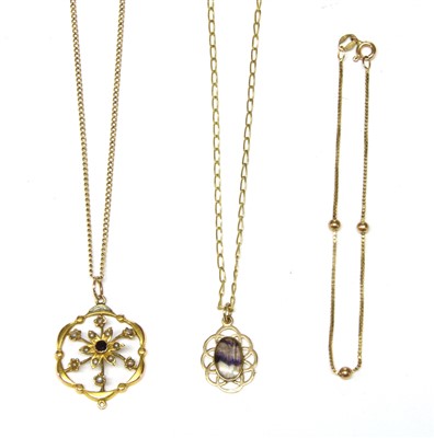 Lot 3A - A 9ct gold Blue John pendant