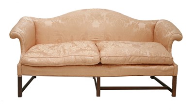 Lot 227 - A Chippendale-style camel back three-seater settee