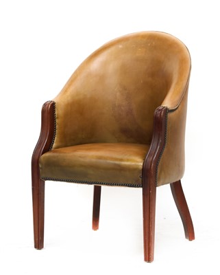 Lot 353 - A 20th century green leather office chair
