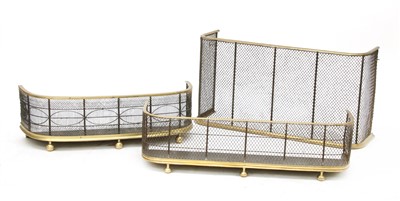 Lot 197 - A Victorian brass and mesh nursery guard