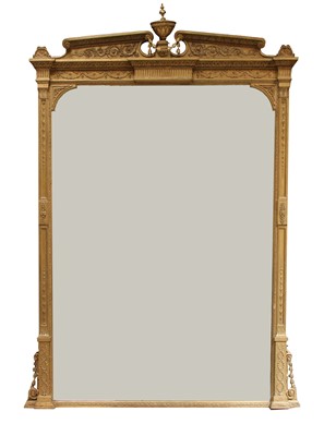 Lot 106 - A large Victorian gilt overmantel mirror