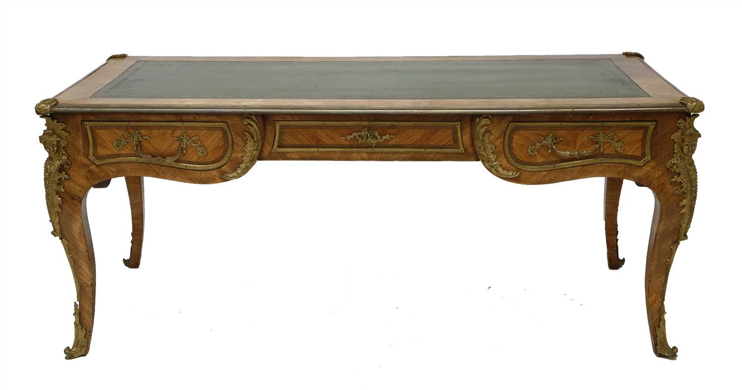 Lot 21 - A French kingwood bureau plat