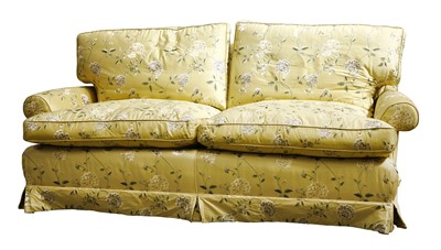 Lot 11 - A modern silk upholstered settee