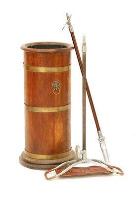 Lot 198 - A brass bound, coopered oak stick stand