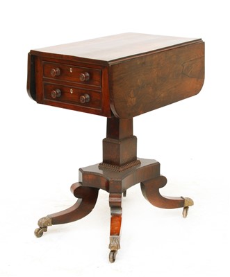 Lot 231 - A Regency rosewood drop-leaf work table