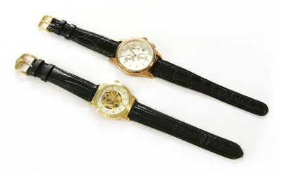 Lot 29 - A gentlemen's Stuhrling Automatic Skeleton strap watch