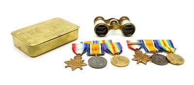 Lot 54 - Two First World War One medal groups