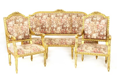 Lot 256 - A Louis XVI giltwood salon suite