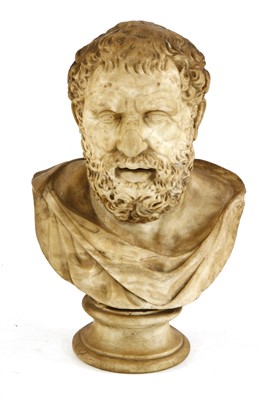Lot 374 - A Roman marble portrait bust of Sophocles